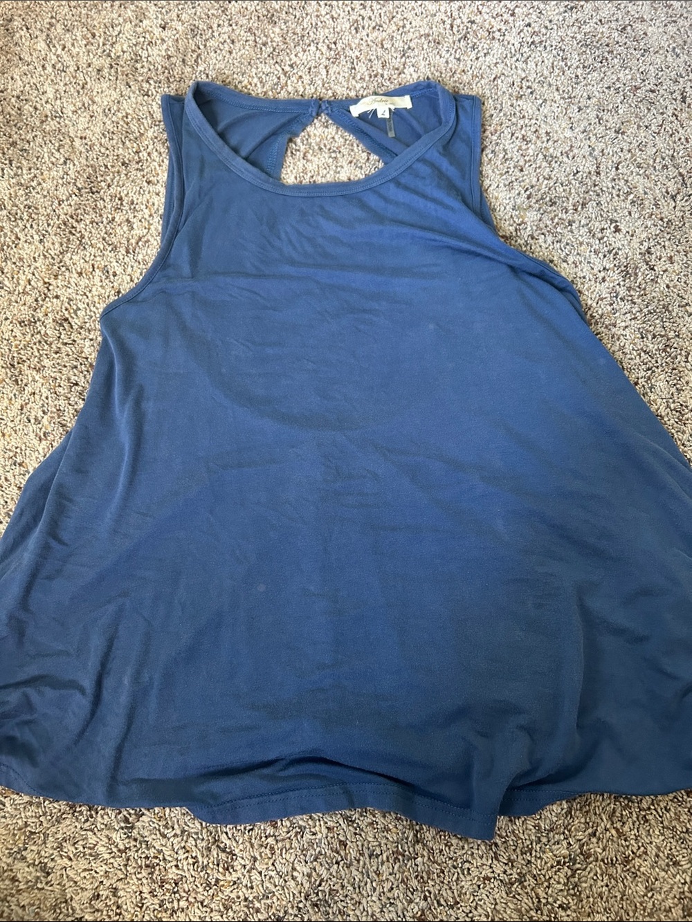 ANDREE BY UNIT Navy Blue Scoop Neck Swing Tank